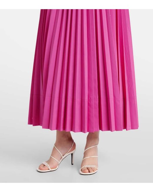 Jonathan Simkhai Pink Stephanie Pleated Poplin Midi Dress