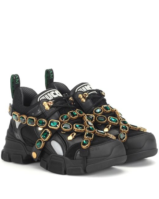 Gucci Multicolor Sneakers Flashtrek mit Kristallen