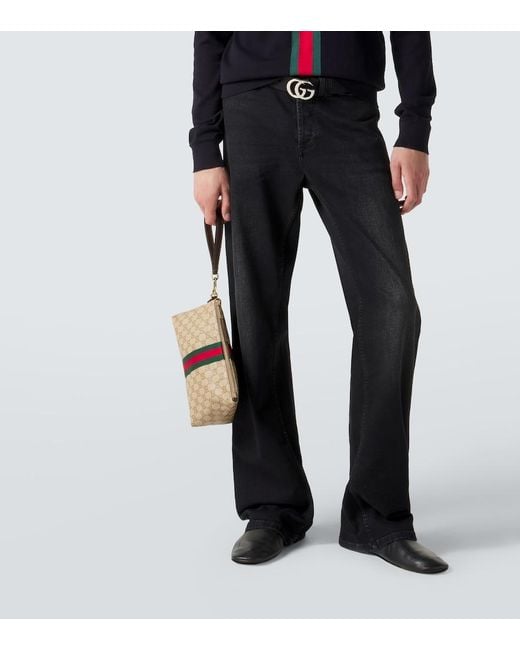 Gucci Natural Small Gg Canvas Pouch for men