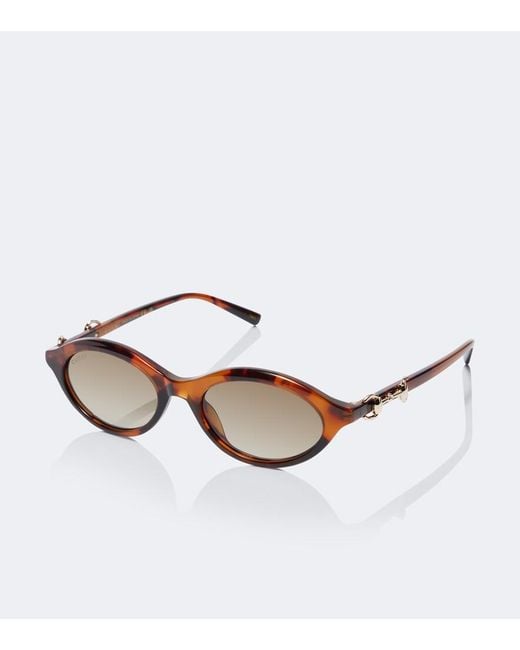 Gucci Brown Horsebit Round Sunglasses