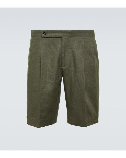 Incotex Shorts aus Leinen in Green für Herren