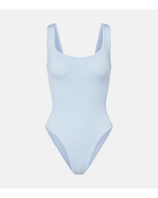 Hunza G Blue Square Neck Swimsuit