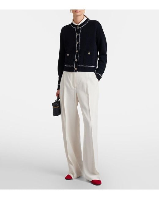 Jardin Des Orangers Blue Wool And Cashmere Cardigan