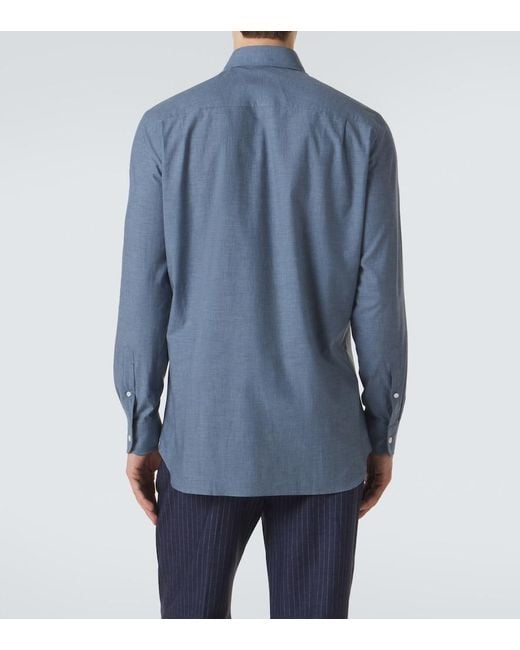 Dunhill Blue Cotton Shirt for men
