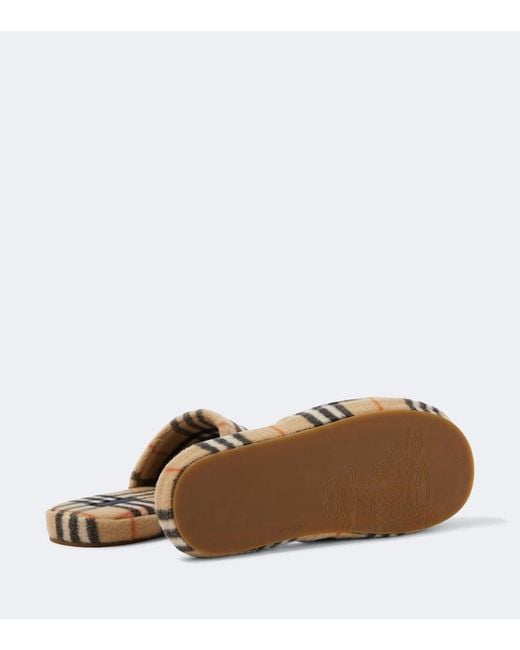 Burberry Slippers Check in Metallic für Herren
