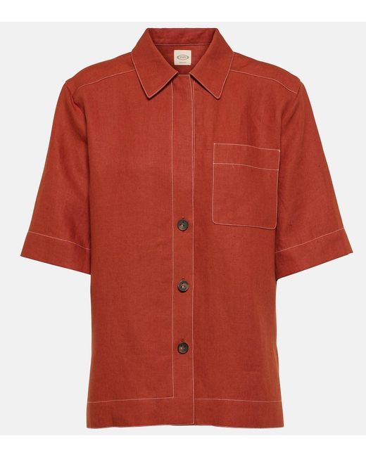 Tod's Red Linen Shirt