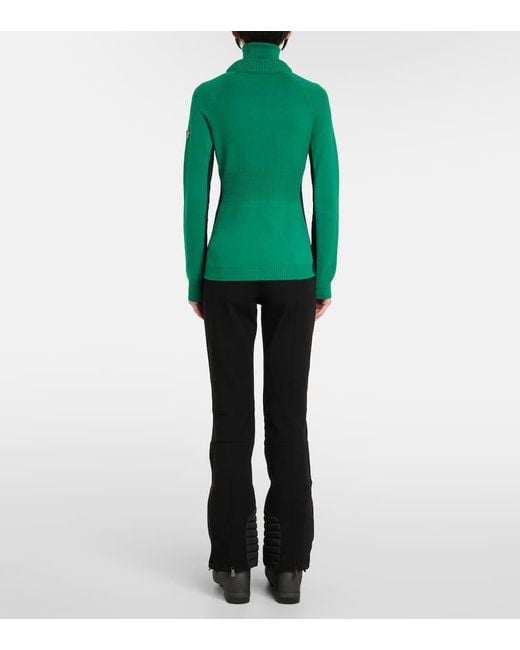 3 MONCLER GRENOBLE Green Wool-blend Turtleneck Sweater