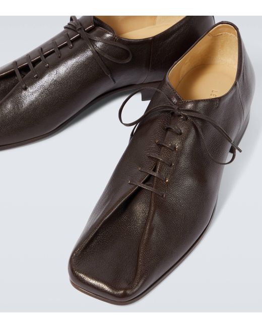 Lemaire Brown Souris Leather Derby Shoes for men