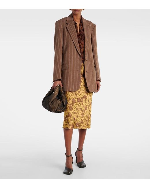 Dries Van Noten Brown Twist Jacquard Tote Bag