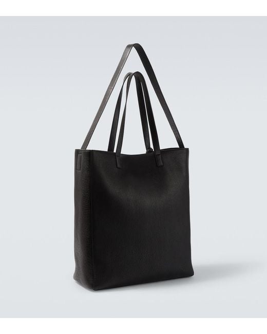 Saint Laurent Black Bold Leather Tote Bag for men