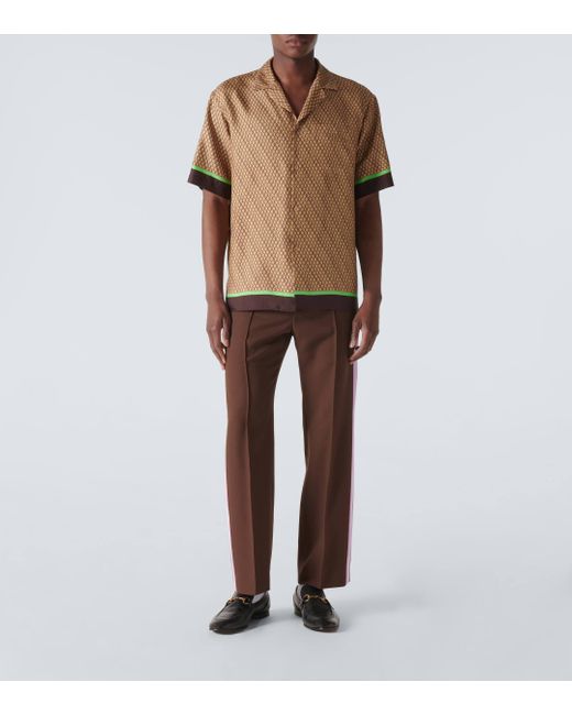 Gucci Brown Drill Straight Pants for men