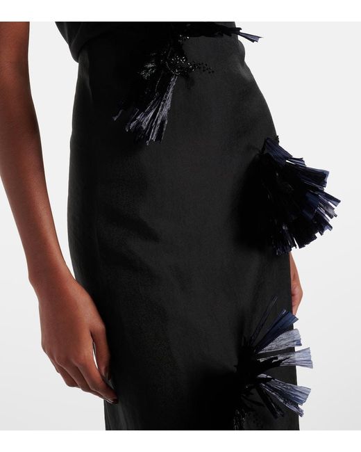 JACQUES WEI Black Besticktes Maxikleid