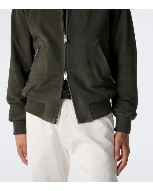 Arma Green Didier Suede Bomber Jacket for men