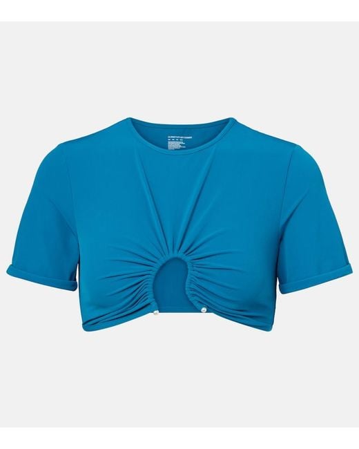 Crop Top Crescent Fruncido Christopher Esber de color Blue