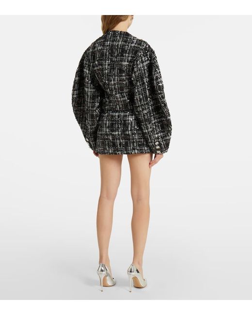 ROTATE BIRGER CHRISTENSEN Black Sequined Boucle Jacket