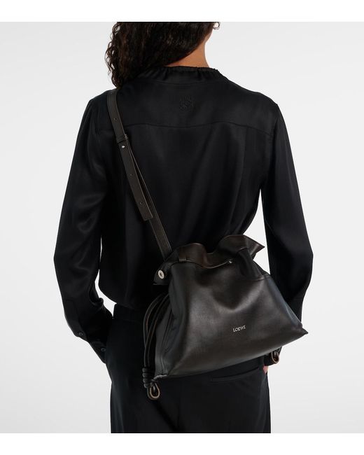 Loewe Black Flamenco Medium Leather Clutch