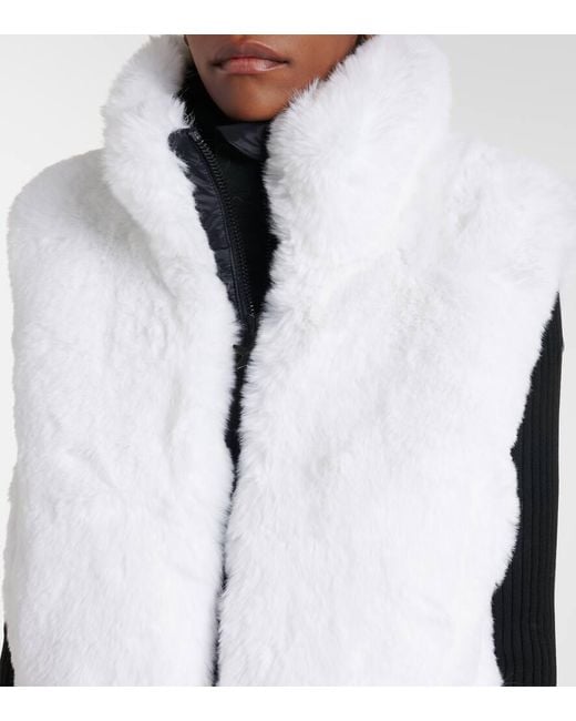 Kroche Faux Mink V-Neck Vest White main image 1