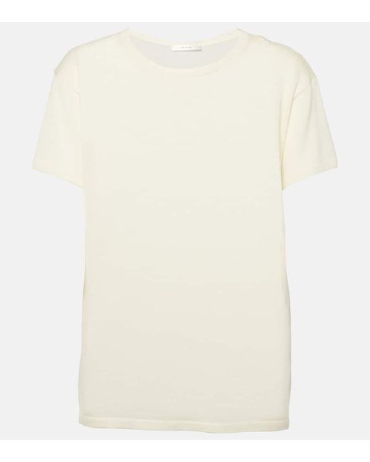 T-shirt Foz in maglia di cashmere di The Row in White