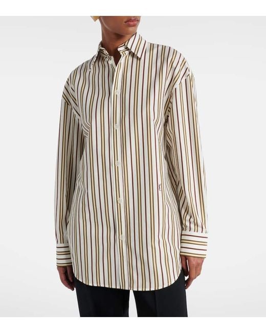 Camicia Cassandre di Saint Laurent in Natural