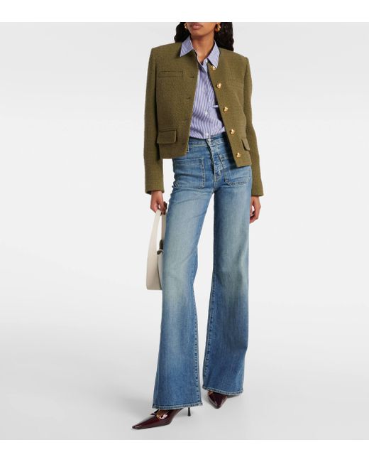 Nili Lotan Green Paige Cotton-blend Boucle Jacket