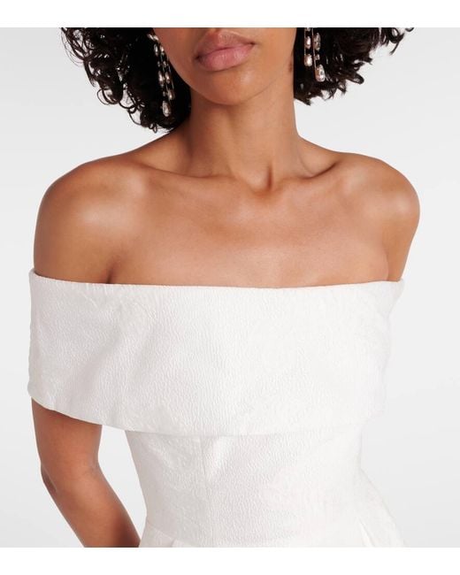 Rebecca Vallance White Off-Shoulder-Maxikleid Antoinette