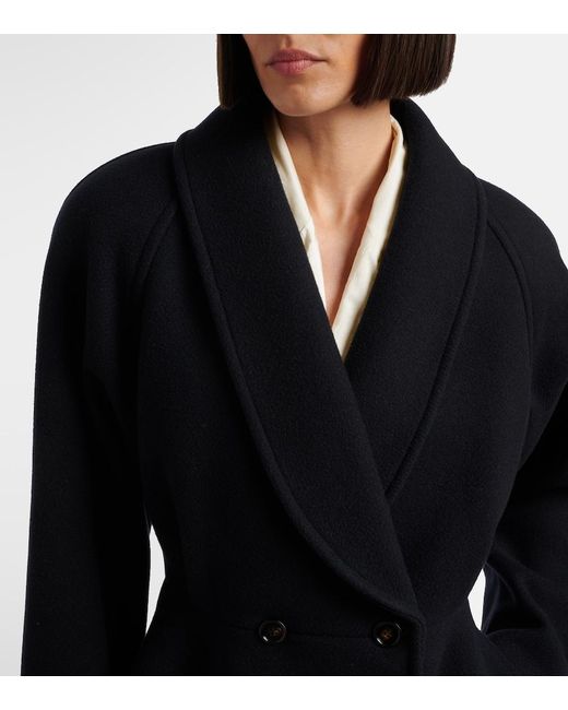 Chloé Black Peplum Wool-Blend Coat