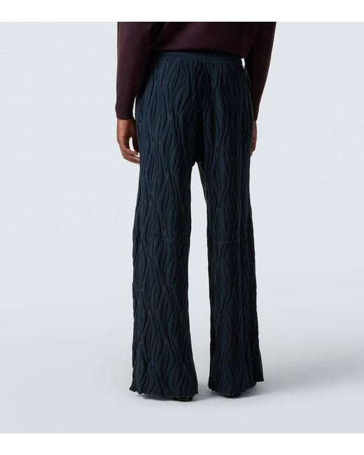 Kiko Kostadinov Blue Raday Knitted Cotton Wide-Leg Pants for men