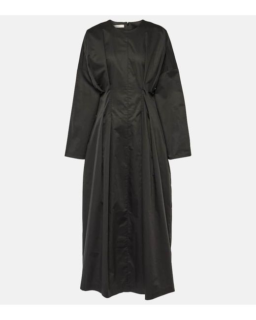 Vestido midi de algodon fruncido Co. de color Black