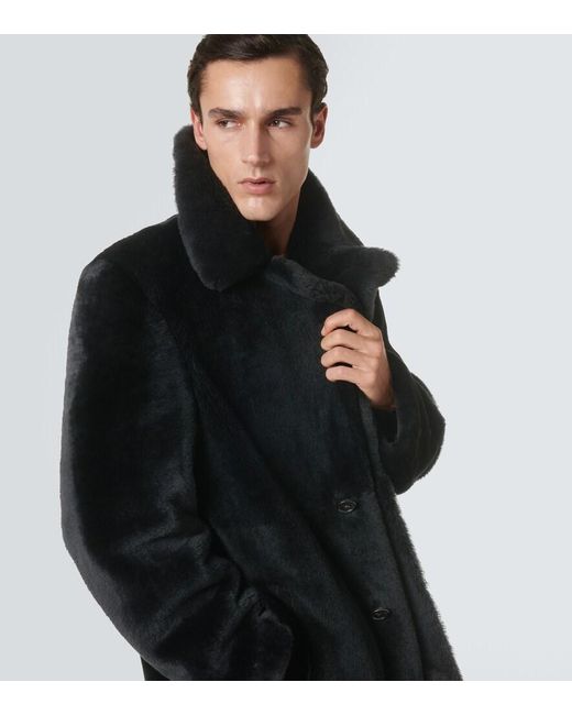 Loro Piana Mantel Emiliano Aus Shearling in Black für Herren