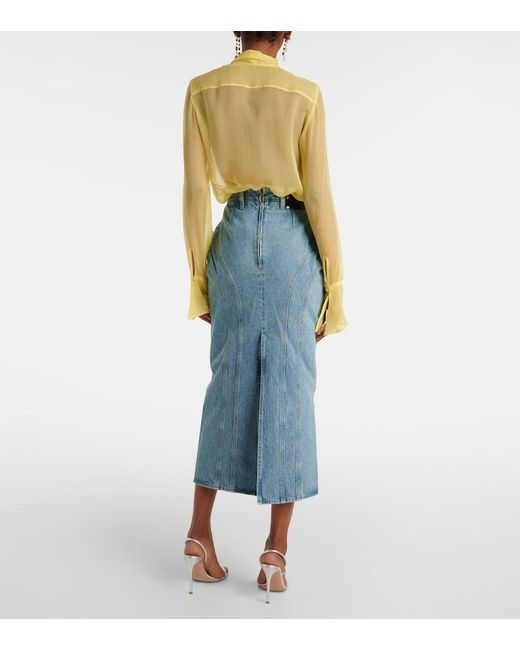 Nina Ricci Blue Denim Midi Skirt