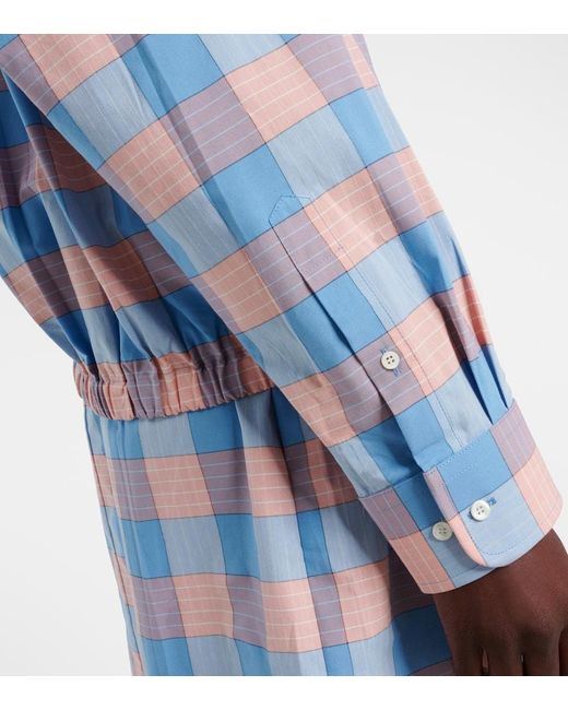 Chemise En Coton A Carreaux Prada en coloris Blue