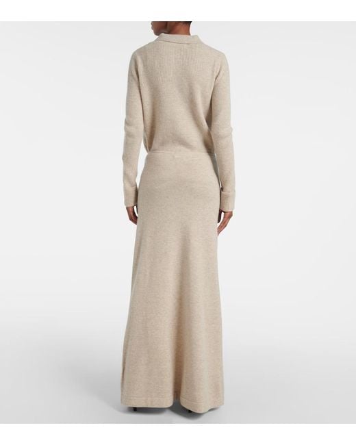 AYA MUSE Natural Luna Cashmere Maxi Skirt