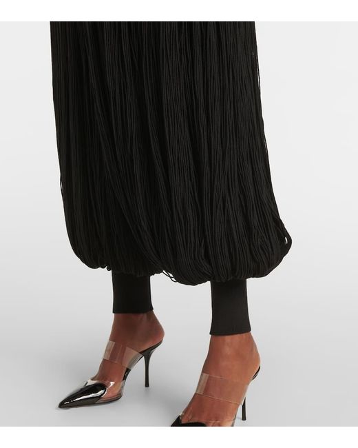 Alaïa Black Fringed Wool Balloon Pants