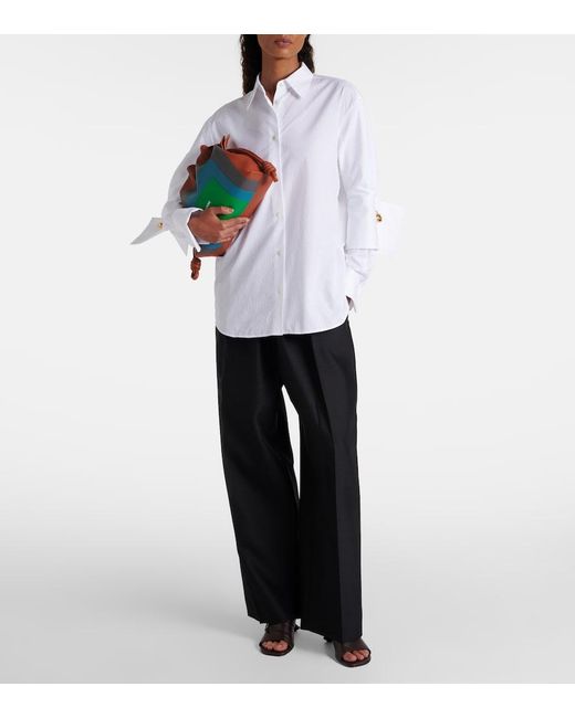 Loewe White Layered Cotton Poplin Shirt