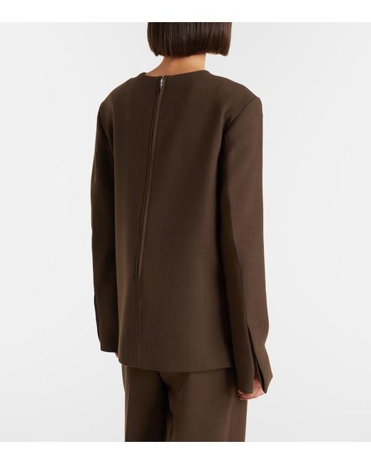 Totême Brown Pocket Crepe Top