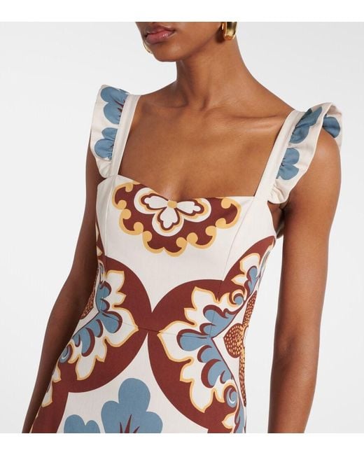 LaDoubleJ Red Gingerbread Cotton-Blend Midi Dress