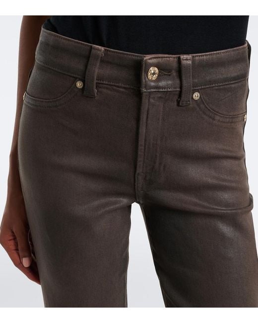 7 For All Mankind Black The Leggy Bootcut Coated Jeans