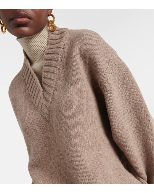 Bottega Veneta Brown Layered Wool Sweater