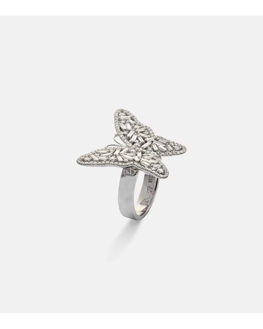 Suzanne Kalan Metallic Bold Butterfly Medium 18Kt Ring With Diamonds