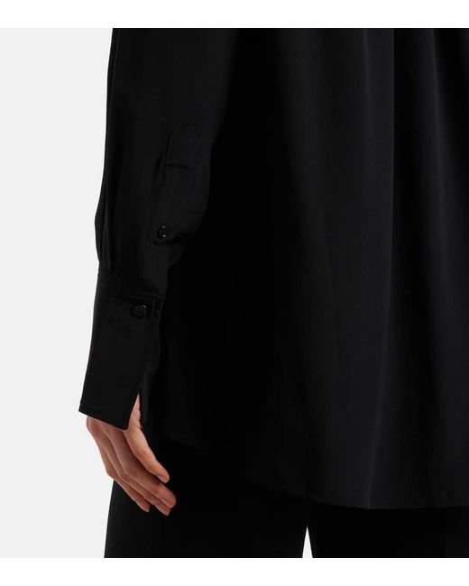 Victoria Beckham Black Schluppenbluse Aus Seide