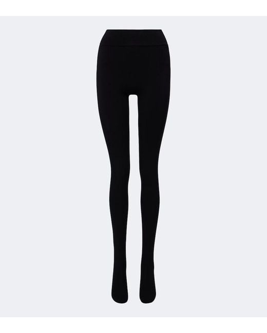 Magda Butrym Black Mid-Rise Cotton-Blend Tights