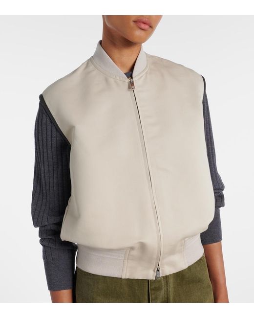 Bottega Veneta Natural Leather-Trimmed Cotton And Silk Vest