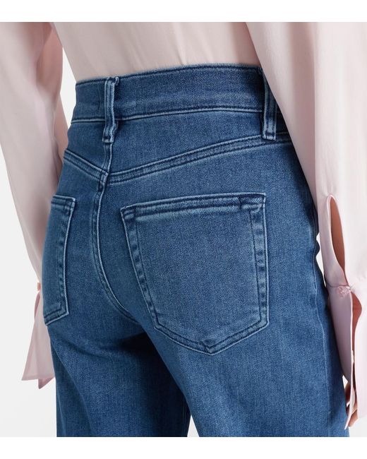FRAME Blue Le Slim Palazzo Wide-Leg Jeans