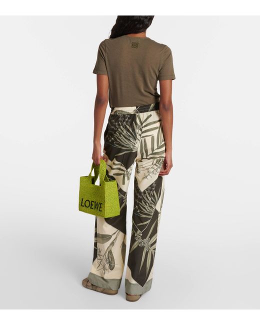 Loewe Natural Paula's Ibiza Cotton And Silk Wide-leg Pants