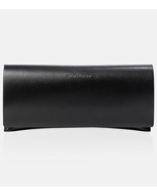 Lunettes De Soleil Oversize Monogram Saint Laurent en coloris Black