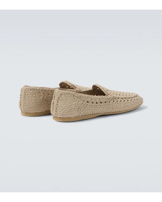 Dolce & Gabbana White Woven Loafers for men