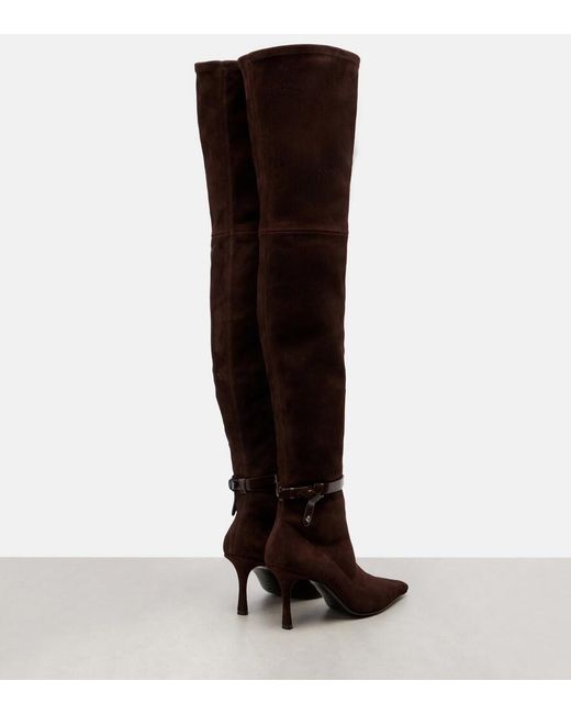 Jimmy Choo Brown Camie 85 Suede Over-The-Knee Boots