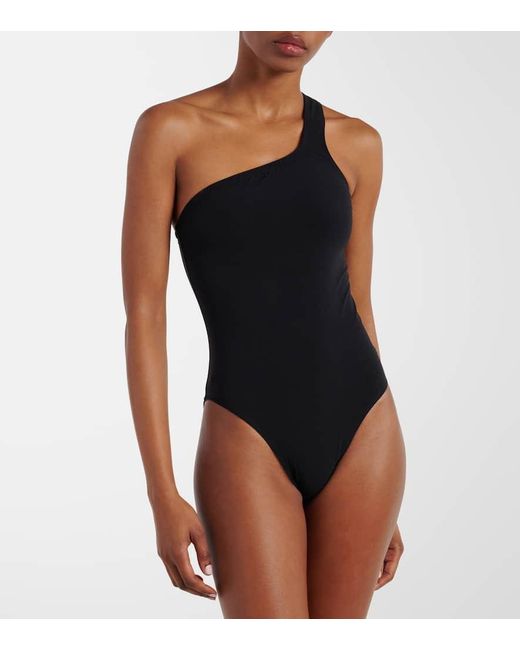 Isabel Marant Black Sage One-shoulder Swimsuit