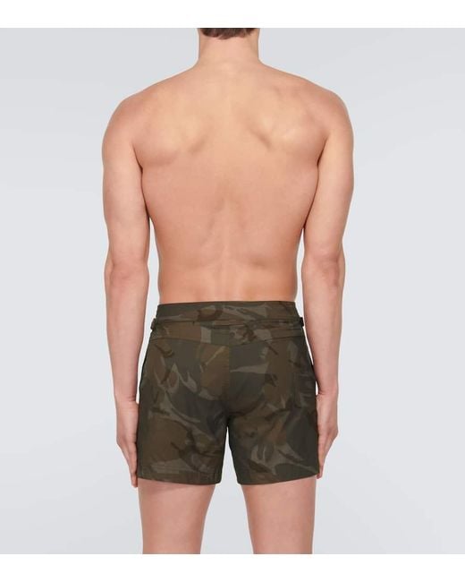 Tom Ford Green Camouflage Swim Trunks for men