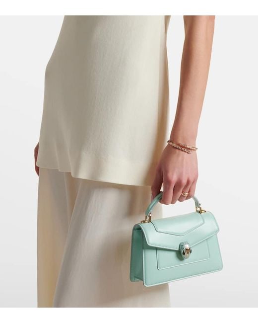 BVLGARI Blue Tote Bag Serpenti Forever Aus Leder